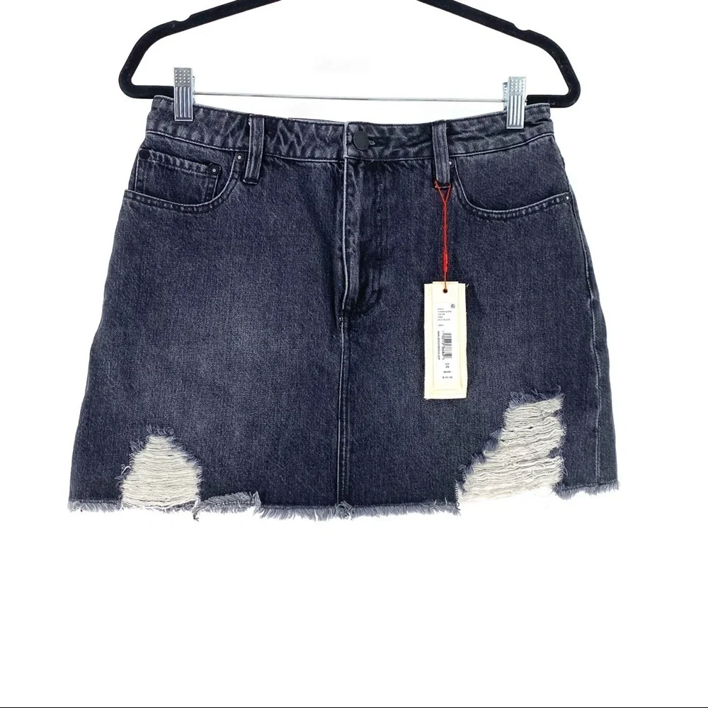 Alice + Olivia Women's Ripped Jean Skirt - 29